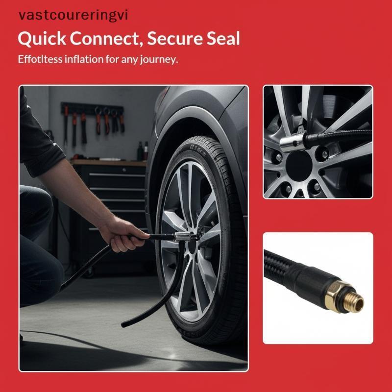 ERV รถยาง Inflator ท่อ 1 M Air ปั๊มขยายหลอดอะแดปเตอร์ยืดหยุ่นแบบพกพาสําหรับโรงรถกลางแจ้ง N
