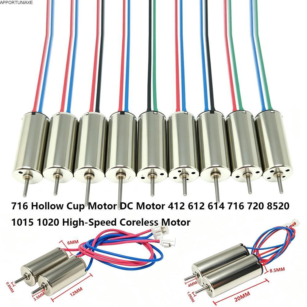 APPORTUNIAPY DC Motor, Multistyles Metal High-Speed Coreless Motor, 412 612 614 716 720 8520 1015 10