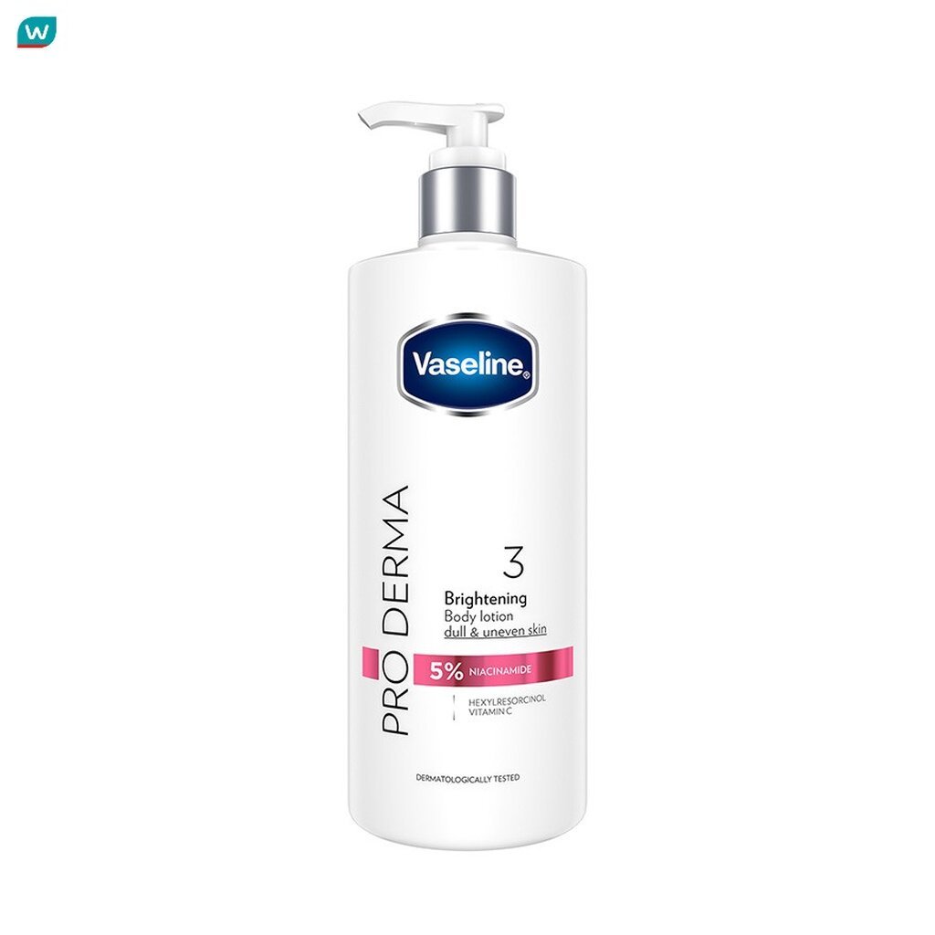 Vaseline วาสลีน โปร เดอร์มา บอดี้ โลชั่น 3 ไบรท์เทนนิ่ง 465 มล.