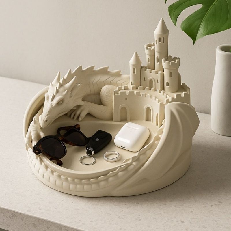 Longwei Castle Fantasy Sculpture Sundries Storage Sculpture Storage Bowl