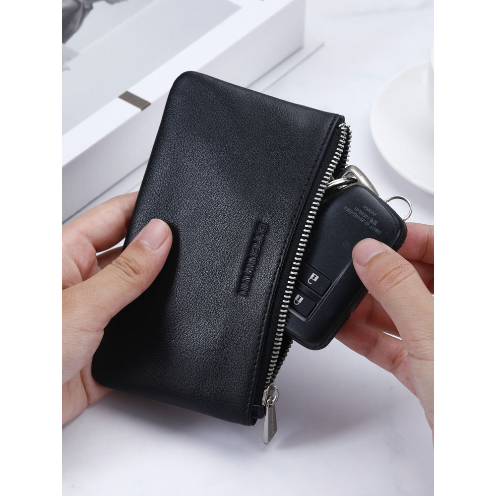 EHRENMANN Creative Bank Card Holder First Layer Cowhide Car Key Case ความจุขนาดใหญ่ผู้ชายผู้หญิง Key
