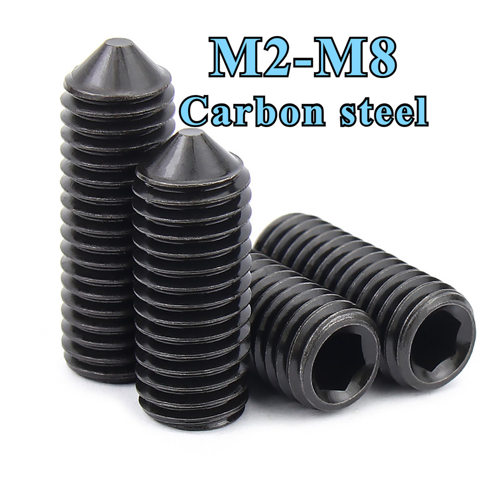 12.9 เกรดเหล็กคาร์บอนกรวยชุดสกรูซ็อกเก็ต Grub สกรู Headless เกลียว Fastener สําหรับเครื่องจักรเกียร์