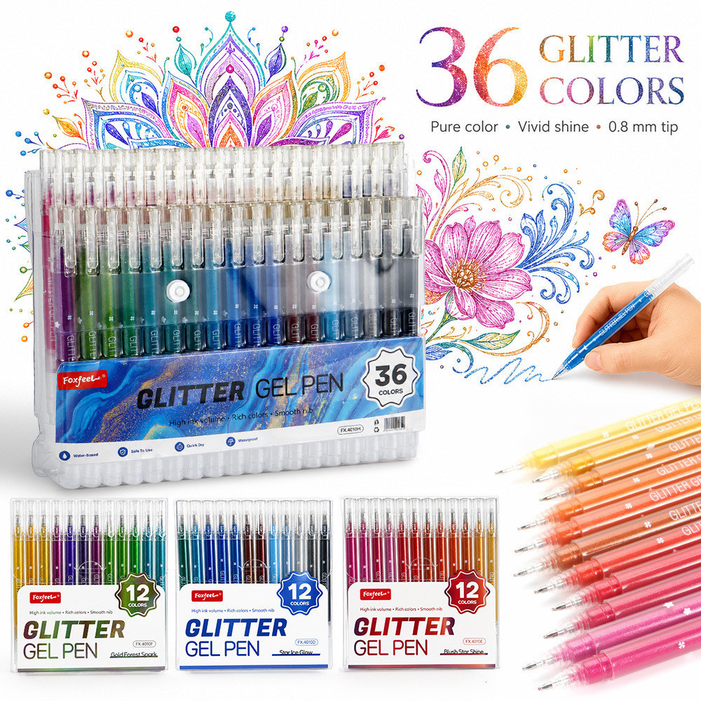 Color Glitter Gel Pen Handbook Stacking Gel Pen Student Creative Stationery Pen