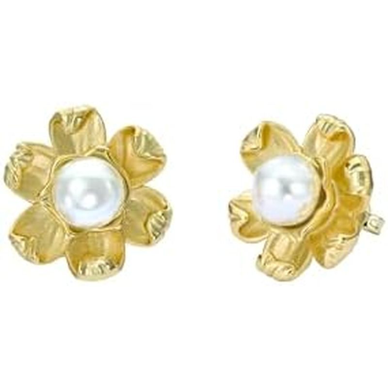 Ted Baker London Dara Daisy Pearl Stud ต่างหูสําหรับผู้หญิง (ทอง/มุก)