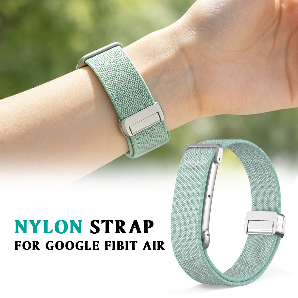 สําหรับ Google Fibit Air สายไนลอนสายโลหะสบายสําหรับ google fitbit air สร้อยข้อมือหัวเข็มขัดแม่เหล็ก
