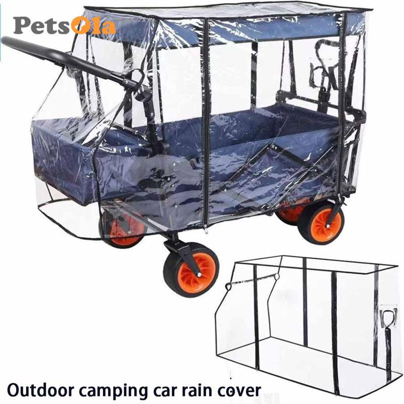 [Koolsoo2] Wagon Rain Sun Cover Clear Protection Cover for Garden Use Stroller Picnic