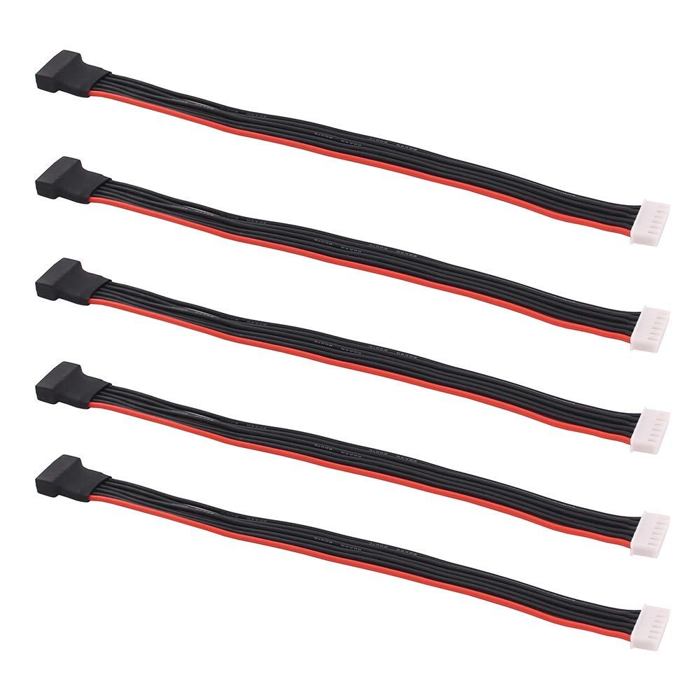 5pcs JST-XH 5S 8 "/200 มม.22awg Lipo Balance สายไฟซิลิโคนสายตะกั่วสําหรับ RC แบตเตอรี่ Charger (C135