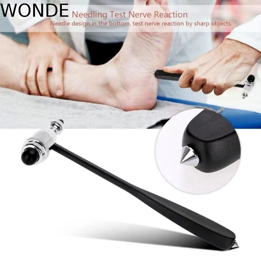 WONDE Neurlogical Reflex Hammer, Body Relax Reflex Respond Diagnostic Percussor, สีดําสีนวดเท้า Stic