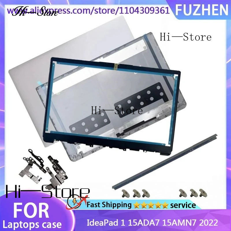 ใหม่สําหรับ IdeaPad 1 15AMN7 15ADA7 2022 แล็ปท็อปปกหลัง LCD/แผงด้านหน้า/บานพับเงิน 5CB1F36621 82R1 H
