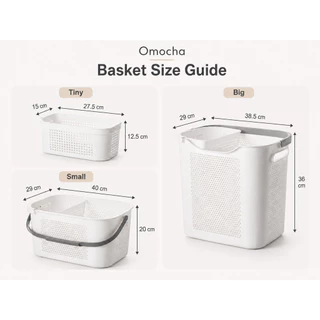 Omocha | Laundry Basket ตะกร้าผ้า มีหูหิ้ว ตะกร้าเก็บผ้า ตะกร้าอเนกประสงค์