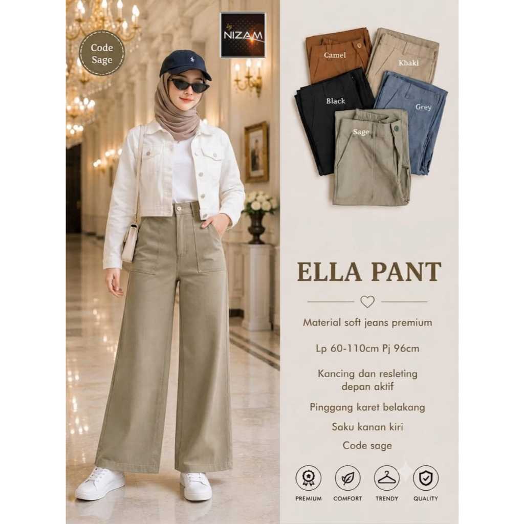 1008 ELLA PANT by NIzAM DAILY WEAR ORIGINAL BRAND SOLO