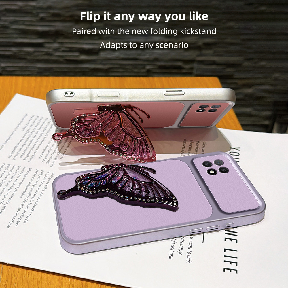 แฟชั่นGlitterผีเสื้อสร้อยข้อมือเคสโทรศัพท์สําหรับOPPO A94 F19 Pro Reno 5F 5 Lite A8 A31 A97 A72 A73 