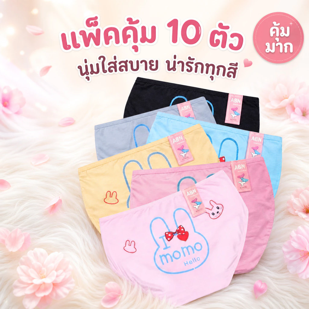 011 กางเกงใน 10 ตัวXL-717 คละสี ผ้าคอตตอน ดี ถูก ทน Underwear Women Lady ผู้หญิง เสื้อผ้า