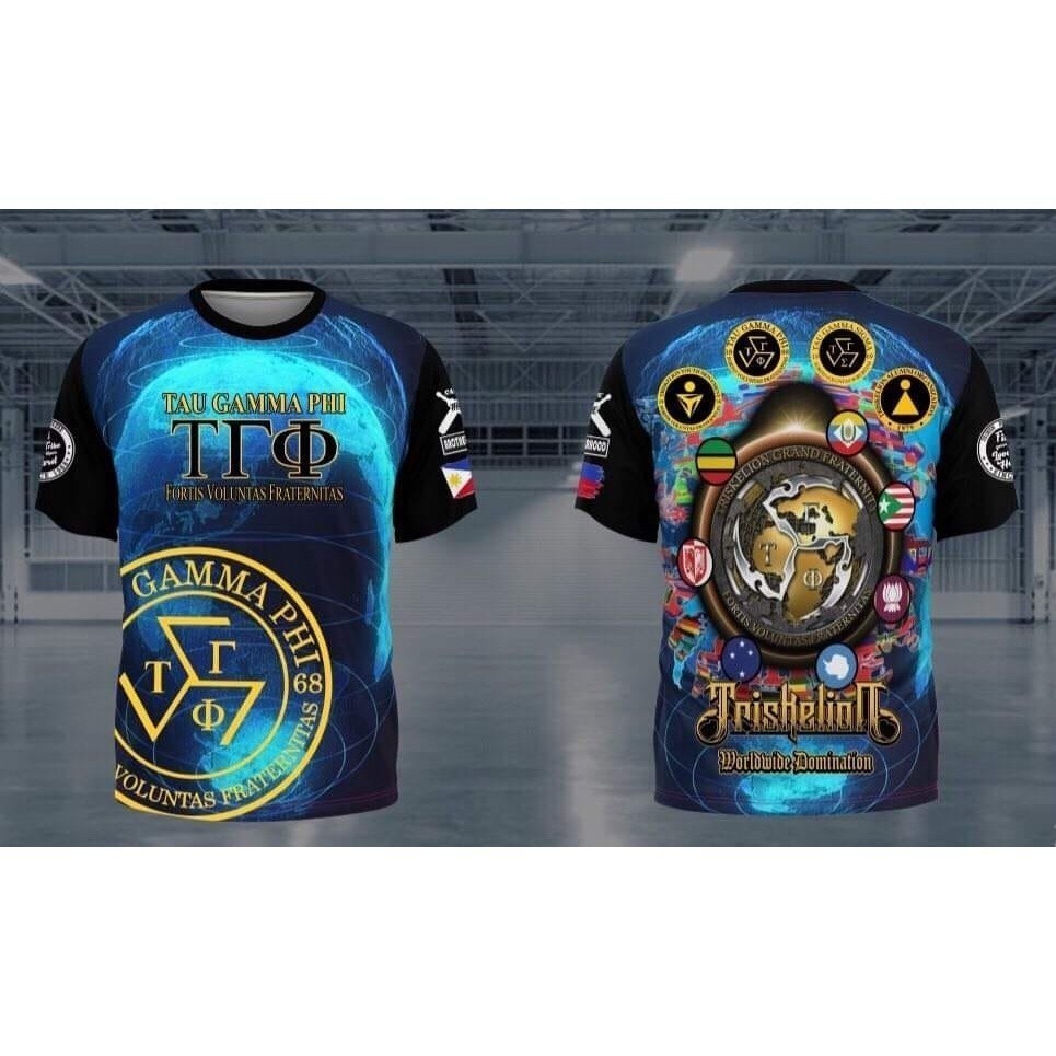 2026 เสื้อ trat triskelion-tau gam phi sublimated แขนสั้น 3d เสื้อยืด brotherhood ไซส์ xxs-6xl no.v6