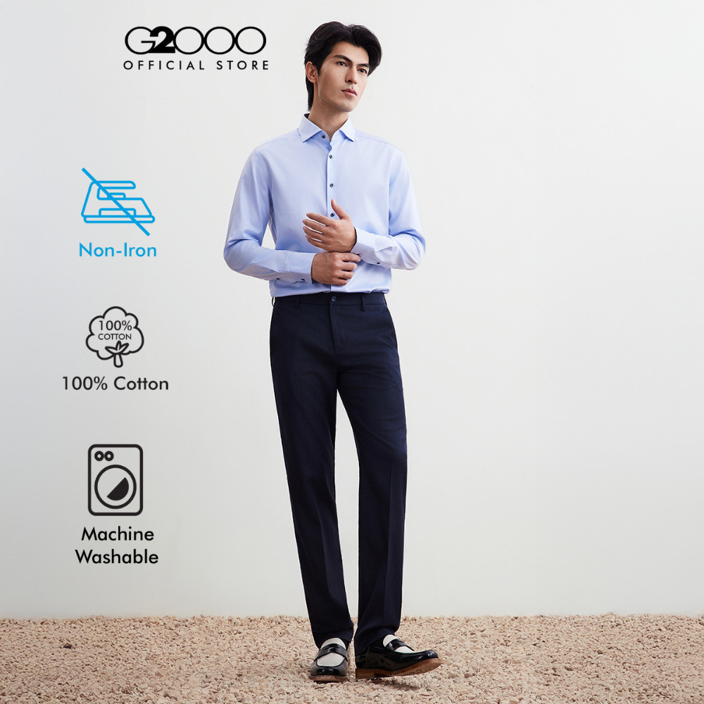 G2000 เสื้อเชิ้ตแขนยาวแบบทางการสำหรับผู้ชาย Smart Fit รุ่น 5612024275 สีฟ้าอ่อน