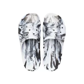 CROCS รองเท้าแตะผู้ชาย SATURDAY SLIDE MARBLED รุ่น 213299-066 - BLACK/WHITE