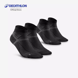 Decathlon Hiking Socks - Hike 500 Mid Black X2 Pairs ถุงเท้าหุ้มข้อสำหรับใส่เดินป่ารุ่น Mh500 แพ็ค 2 คู่ - Black