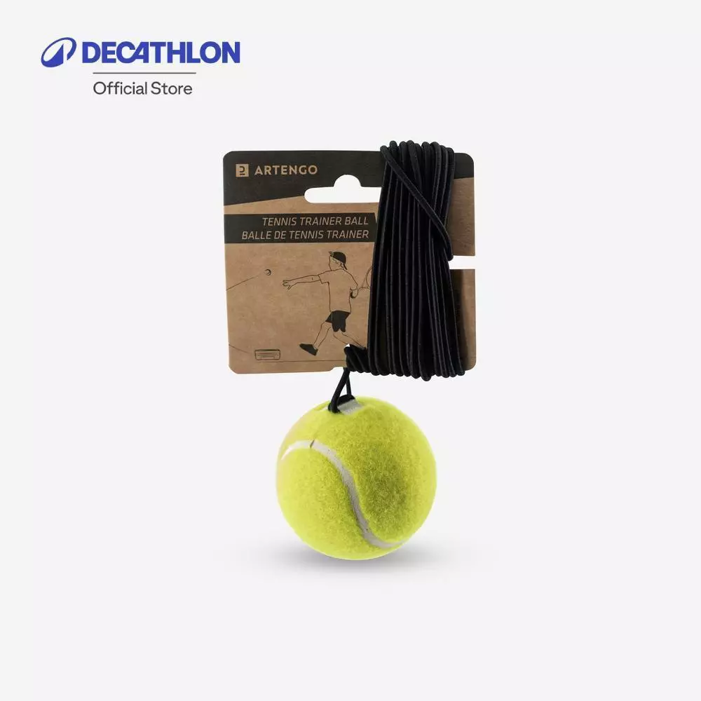 Decathlon Tennis Ball And Elastic Strap ลูกเทนนิสและเชือกยืดหยุ่นสำหรับ "Tennis Trainer" - Yellow