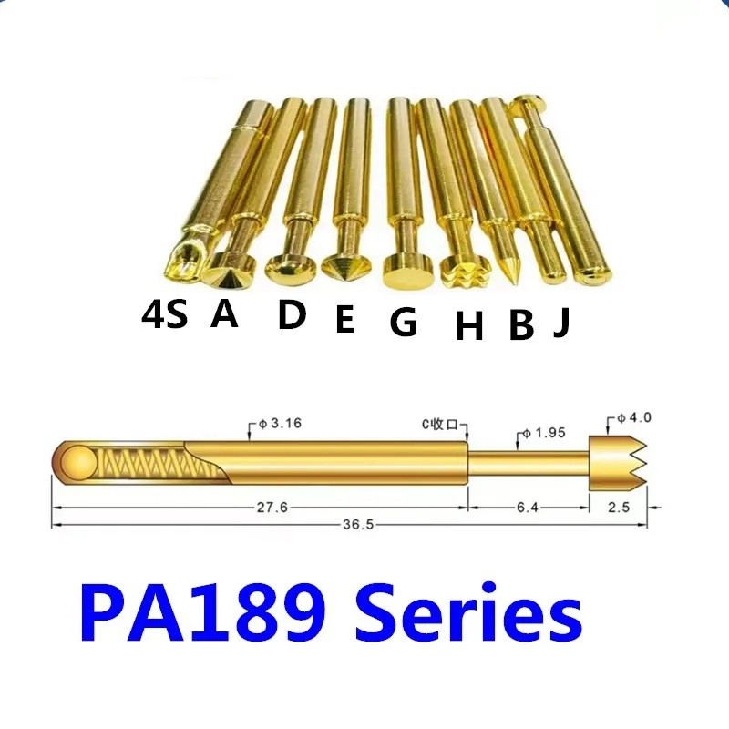 5PCS Gold-plated PA189-A/B/J/D/H/G เส้นผ่านศูนย์กลางภายนอก 3.2 มม.สปริง Test Pin R189-4S เชื่อม Pin 