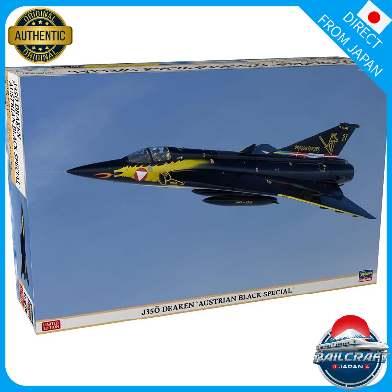 Hasegawa 1/48 Austria J35O Draken "Austrian Black Special" plastic model 07565 (airplane)
