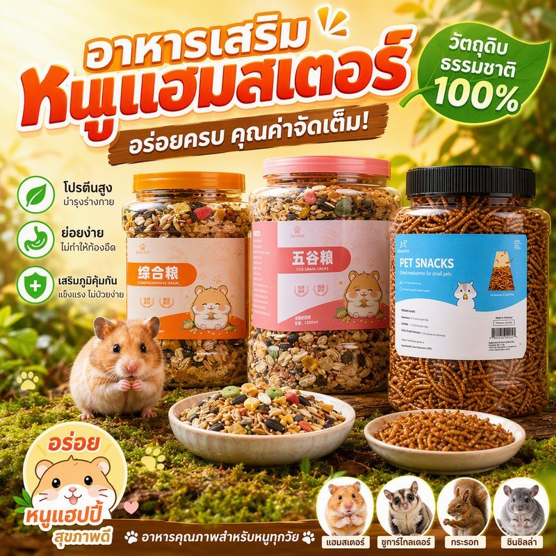หนอนอาหาร 1500ml อาหารหนูแฮมเตอร์ หนอนนก หนอนอาหารแห้ง หนอนแว๊กรำข้าวสาลีอบแห้ง