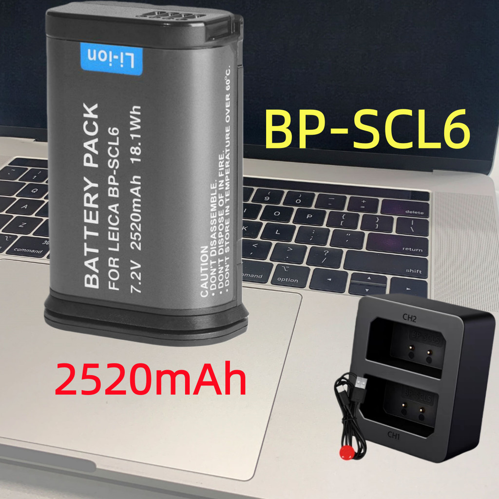 BP-SCL6 แบตเตอรี่กล้องหรือ Dual Slot สําหรับ Leica Q2 SL2 SL2-S Q3 SL3 SL3-S 43 กล้อง 2520mAh BP-SCL