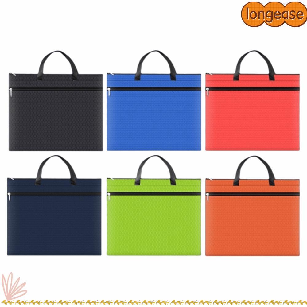 LONGE Portfolio Tote Bag, with Handle Large Capacity A3 Document Bag, Waterproof Cloth A3 Zipper Fil