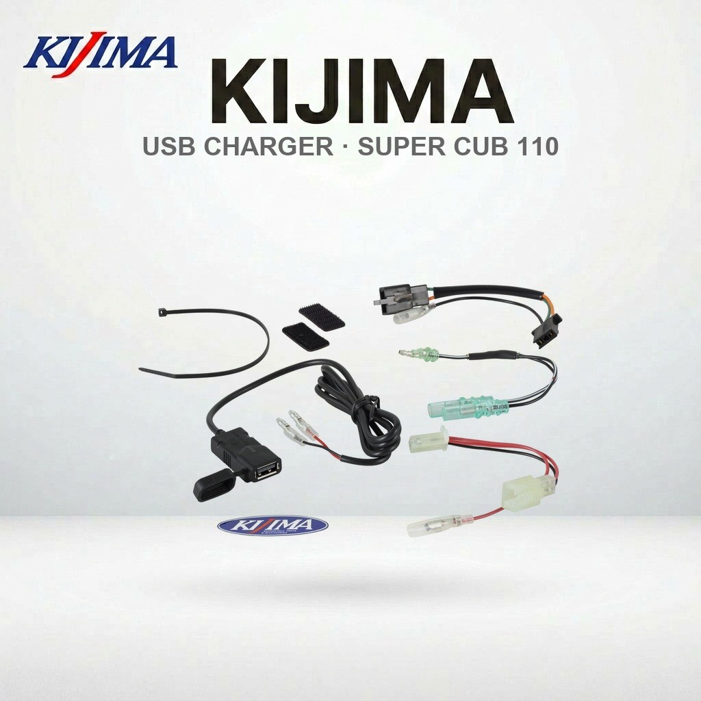 ช่องชาร์จ USB (2.1A) Kijima สำหรับ Honda Super Cub 110/Pro 110/Cross Cub 110 (304-6301A) | Kijima 2.