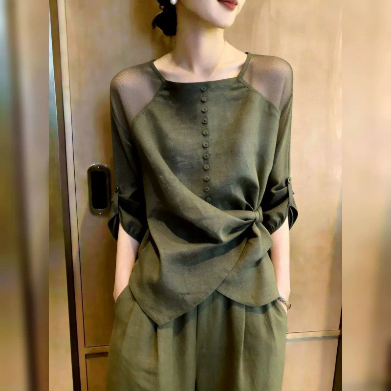 ปีนี้ Kochi Petty Boruieoisie Top 2026 ฤดูร้อนอาชีพสําคัญที่สวยงามเสื้อผ้าอารมณ์ระดับไฮเอนด์