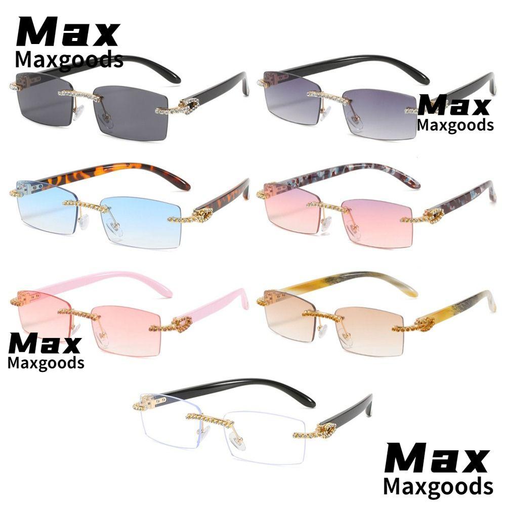 MAXG Punk แว่นตากันแดด, UV400 Gradient สี่เหลี่ยมผืนผ้าแว่นตากันแดด,แว่นตา Frameless อินเทรนด์สําหรับผู้หญิงและผู้ชาย