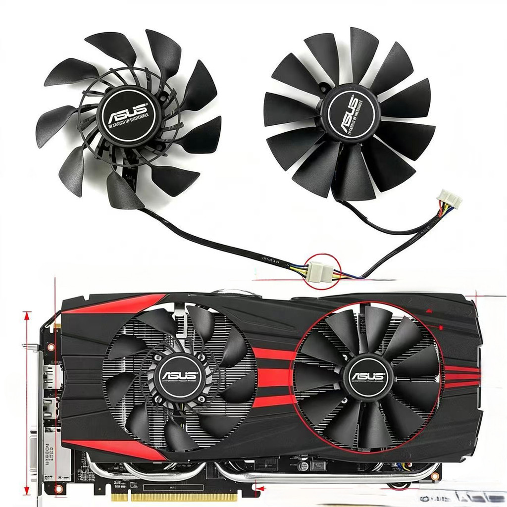 95 มม.0.55A 5Pin GTX980 980Ti Cooler พัดลมสําหรับ ASUS GTX 760 780 780ti 970 980 780 TI R9 280 390 ก