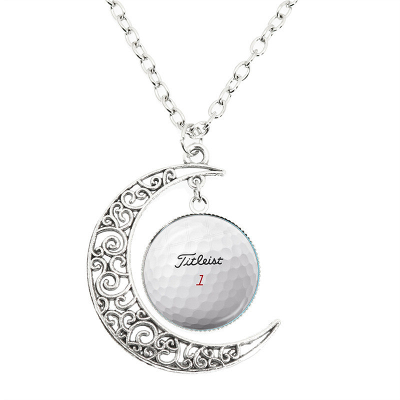 I WannaFeelSnowTits Moon Necklace Dome Glass ของขวัญวันเกิดทํามือ