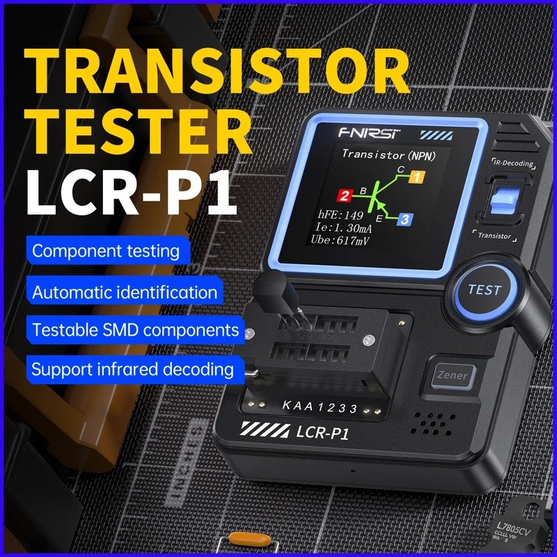 LCR-P1 เครื่องทดสอบทรานซิสเตอร์ไดโอด Triode Capacimeter ความต้านทาน LCR ESR Meter MOSFET NPN PNP SMD