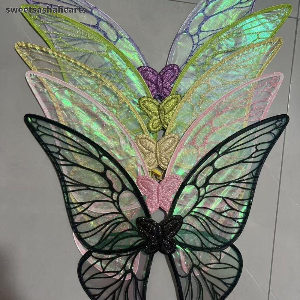 SWEE Fairy Wings, Princess Angel Wing Dress UP Angel Wings, Organza Sparkling Butterfly Wings สําหรั