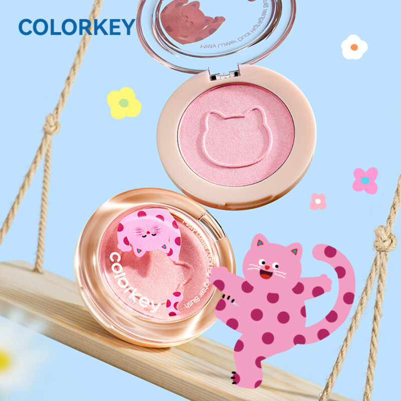 新款*COLORKEY Blush Polka Dot Cat Blush Natural Matte Blush ครีมอเนกประสงค์ที่มองภาพราคาแพง