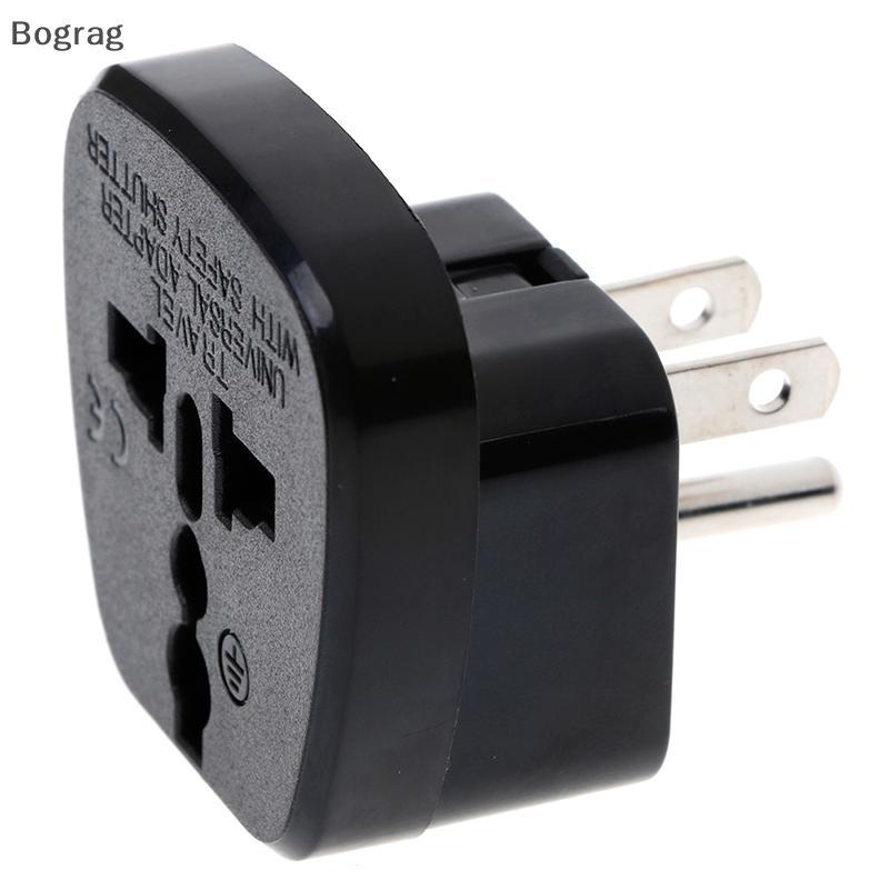 [Bogr] Universal EU UK AU ถึง US USA Canada AC travel power plug adapter converter COD