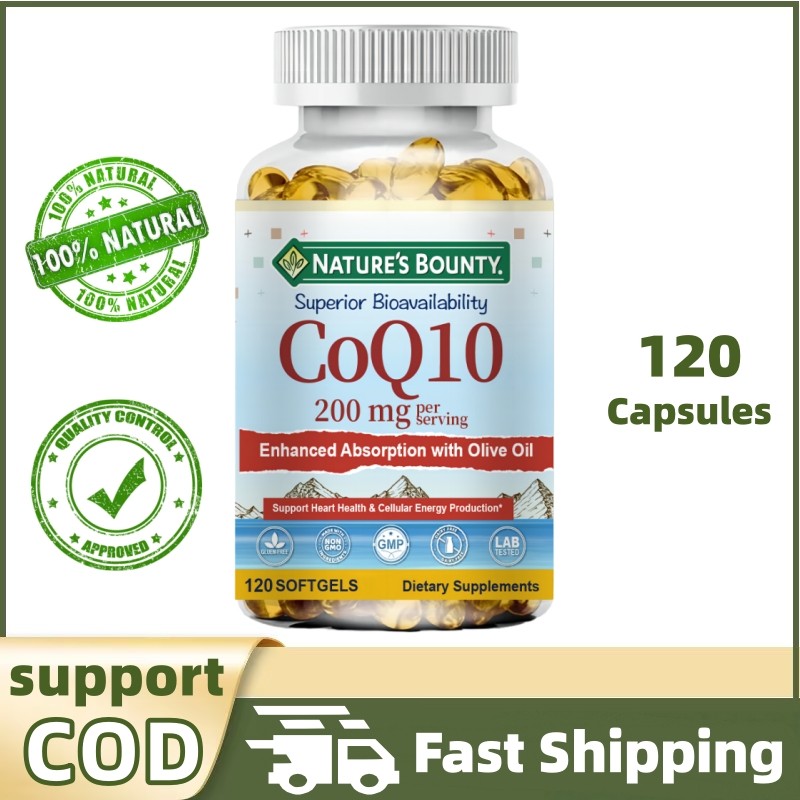NATURE'S BOUNTY CoQ10 Softgels โคเอนไซม์คิวเท็น ซอฟต์เจล สนับสนุนสุขภาพหัวใจ พลังงานระดับเซลล์ และการดูแลสุขภาพในทุกวัน