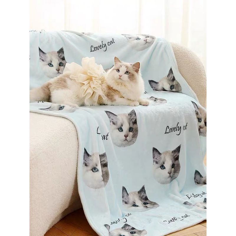 毛毯来图定制图案宠物毯子猫咪办公室. 披肩午睡毯法兰绒沙发毯 Customized Blankets With Patterns For Family/Friends/Girlfriends, Hol