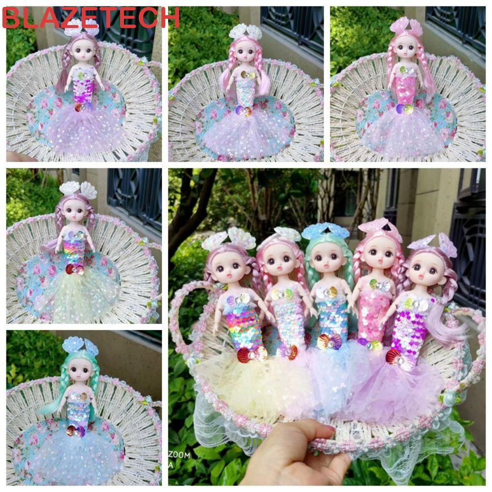 BLAZETECH Bjd Princess Mermaid Doll, Joint Movable เสื้อผ้าที่ถอดออกได้ Bjd Mermaid ตุ๊กตาของเล่น, 2