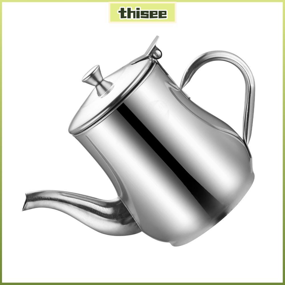 ขวดจ่ายน้ํามัน THISEPH, 201 สแตนเลส 13oz/18oz/24oz เครื่องจ่ายน้ํามันมะกอก, ขวดจ่ายน้ําส้มสายชูที่ทน