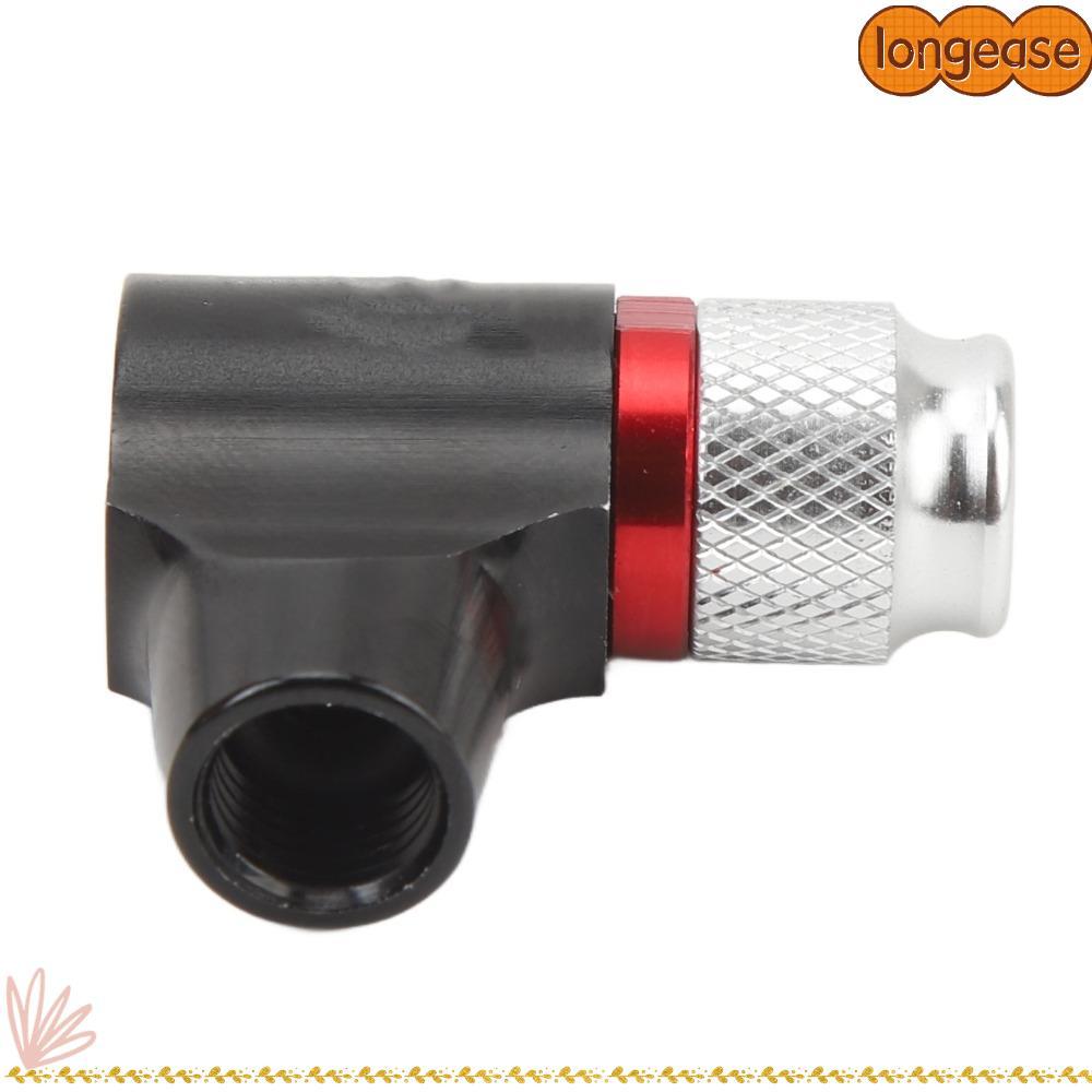 LONGE CO2 ยางจักรยาน Inflator, แขนโฟมอลูมิเนียมจักรยาน CO2 Inflator, สีดําแบบพกพา Presta และ Schrade