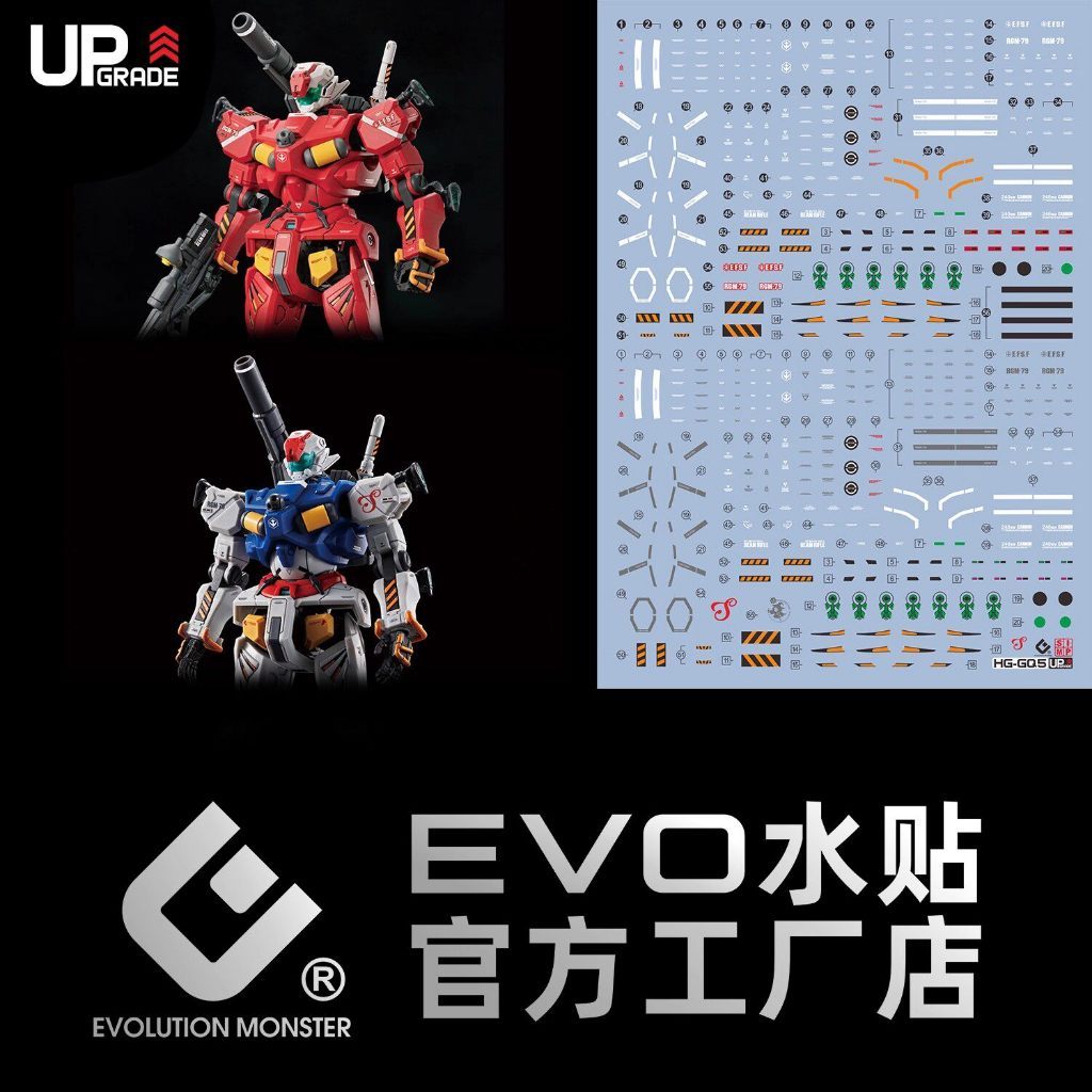 (พร้อมส่ง) ดีคอลน้ำ DECAL EVO HG 1/144 RGM-79 LIGHT-TYPE/RGM-79 SAYLA'S LIGHT-TYPE GUNCANNON เรืองแส