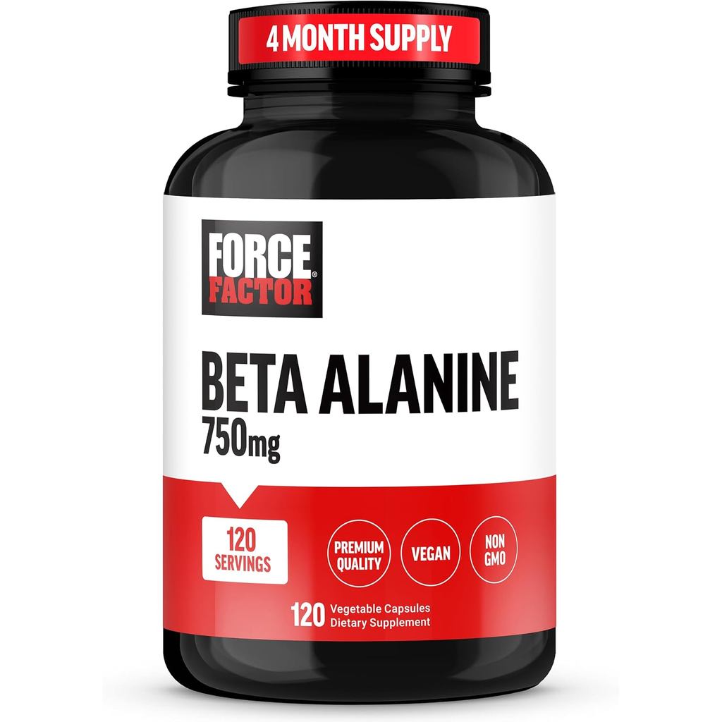 Force Factor Beta Alanine Capsules อาหารเสริมความอดทน Beta-Alanine เพื่อเพิ่มประสิทธิภาพและลดความเมื