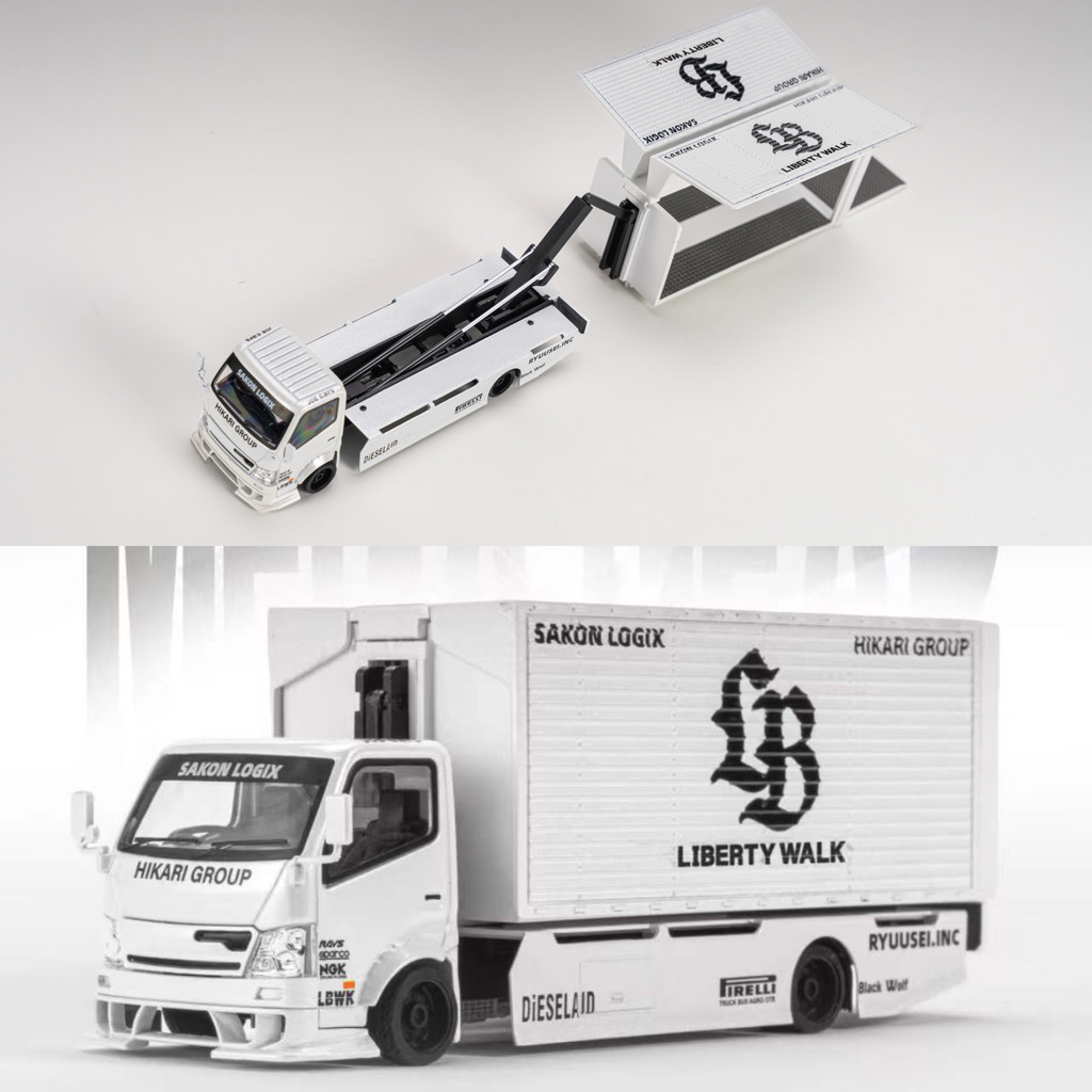 ญี่ปุ่น Owing ประตูดัดแปลงยกรถบรรทุก LB เคลือบตัวกว้าง Mega Gear 1: 64 โมเดลรถโลหะผสม