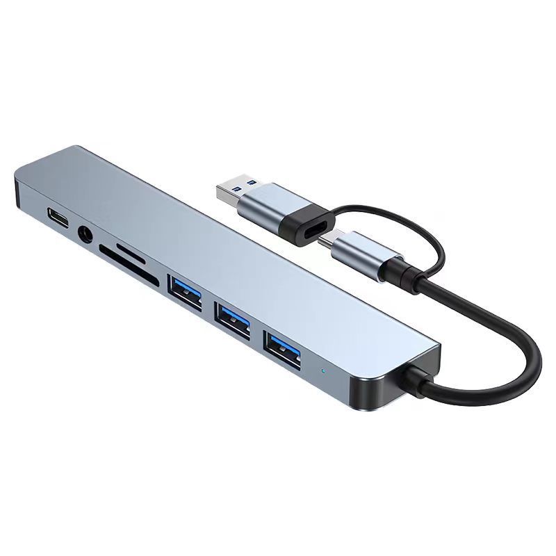 Hub Head 7in1 คอมพิวเตอร์ type8in แปด usb3.0 hub Six-in-One Dual Split-Line Extender Dock