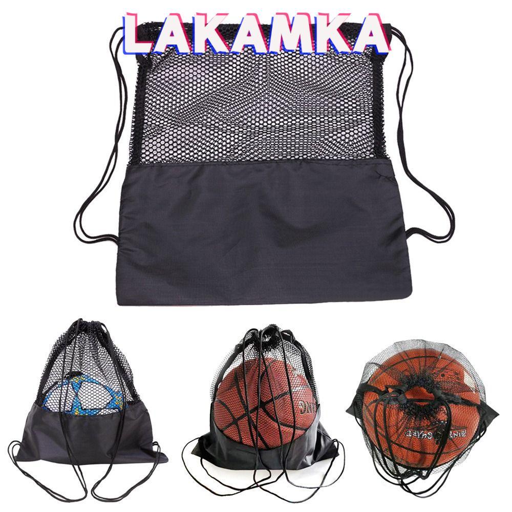 LAKAMKA Ball Storage Backpack, Black Basketball Cover Mesh Bag, Basketball Carry Bag Portable Ball P