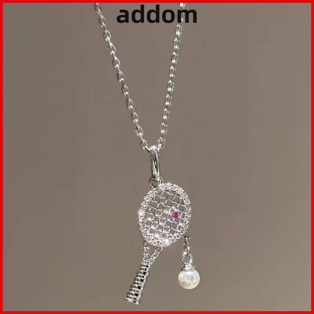 ADDOM Racquet จี้สร้อยคอ,ไข่มุกสีชมพูZircon Rhinestoneจี้สร้อยคอ,ประณีตRhinestone Accentประณีตออกแบบ