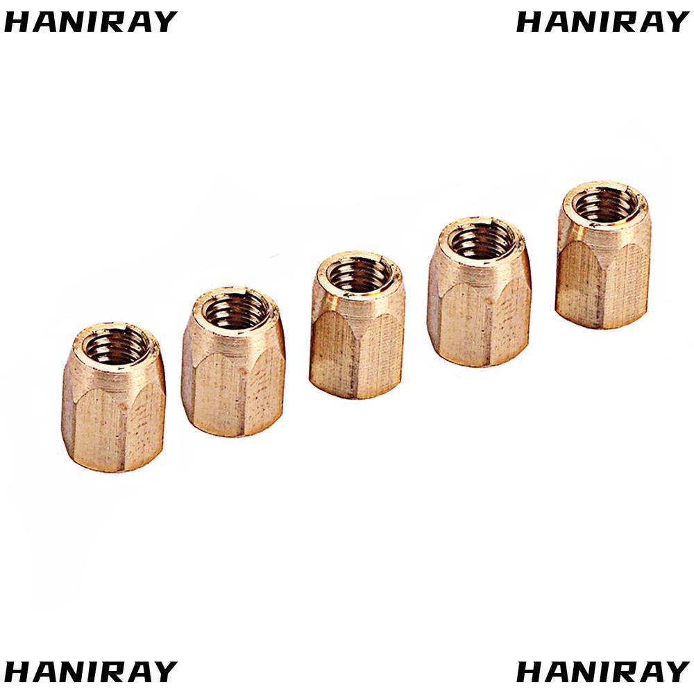 HANIRAY 5 ชิ้นกีตาร์ Truss Nut, Golden Metal Truss Ends & Cross Bars Connectors Kit, ทองเหลืองพรีเมี