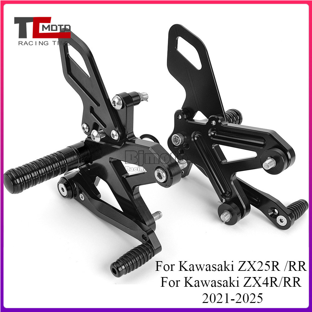 สําหรับ Kawasaki Ninja ZX-4R ZX-25R ZX-4RR 2021-2025 ปรับด้านหลังชุด Rearsets เท้ารถจักรยานยนต์ ZX4R