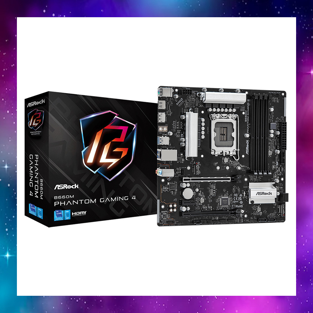 MAINBOARD (เมนบอร์ด) ASROCK B660M PHANTOM GAMING 4 (DDR4) (SOCKET LGA 1700) ใช้งานปกติ